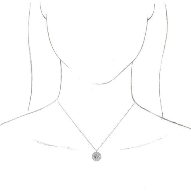 Sterling Silver Natural Diamond Lotus Necklace | Pranic Lifestyle