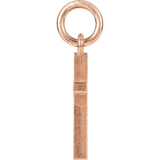 14K Rose Gold Posh Mommy Cross Charm Pendant
