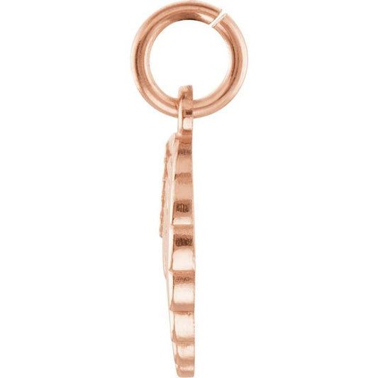 14K Rose Gold Posh Mommy Angel Wing Charm Pendant