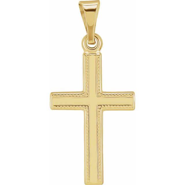 14K Yellow Gold 15x9.5 mm Cross Pendant  