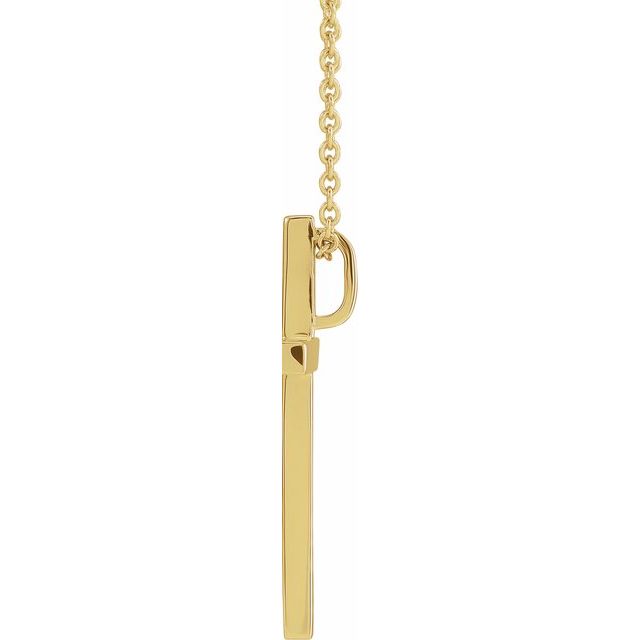 14K Yellow Gold 21.7x13.5 mm Cross 18" Necklace