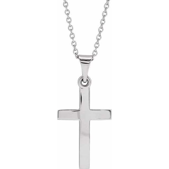 Sterling Silver Cross 18" Necklace  