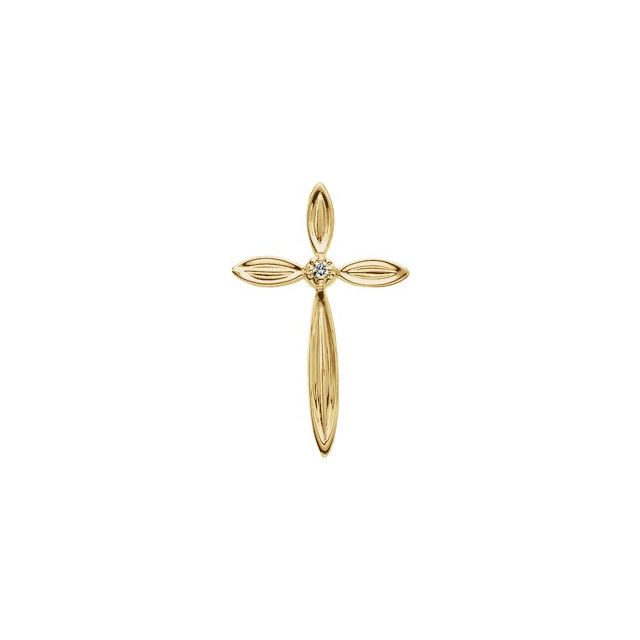 14K Yellow Gold .01 CTW Natural Diamond Cross Pendant 