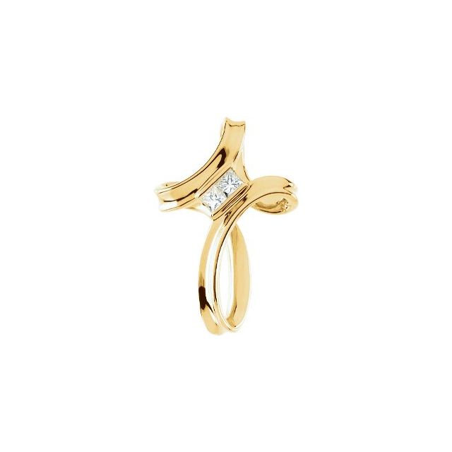 14K Yellow Gold 1/5 CTW Natural Diamond Cross Pendant