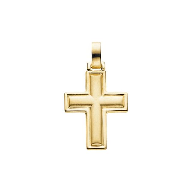 14K Yellow Gold 30x24 mm Cross Pendant