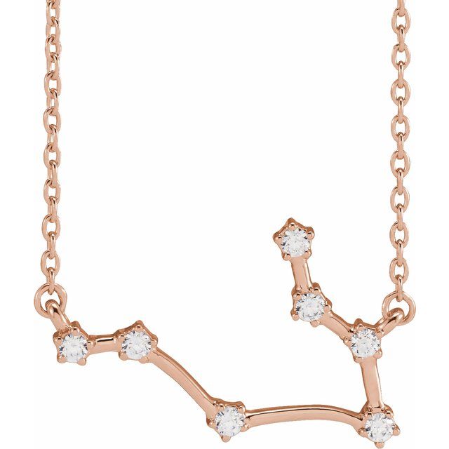 14K Rose Gold 1/6 CTW Natural Diamond Gemini 16-18" Necklace