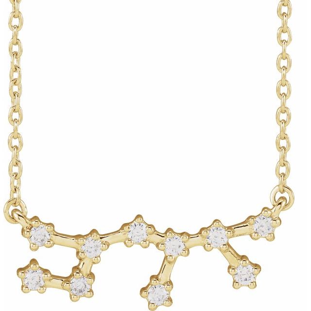 14K Yellow Gold 1/5 CTW Natural Diamond Sagittarius 16-18" Necklace