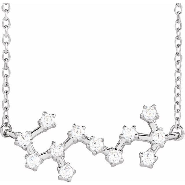 14K White Gold 1/4 CTW Natural Diamond Scorpio 16-18" Necklace