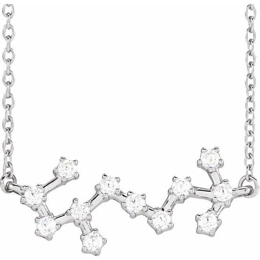 14K White Gold 1/4 CTW Natural Diamond Scorpio 16-18" Necklace