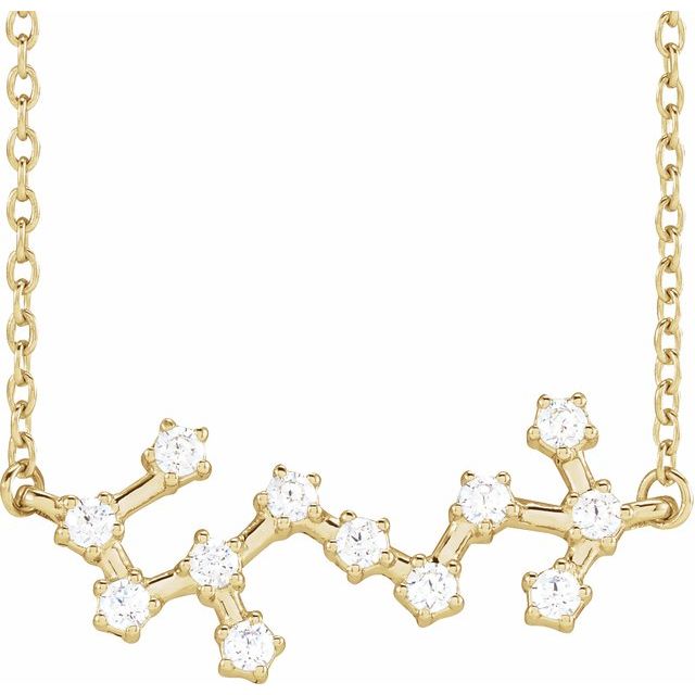 14K Yellow Gold 1/4 CTW Natural Diamond Scorpio 16-18" Necklace