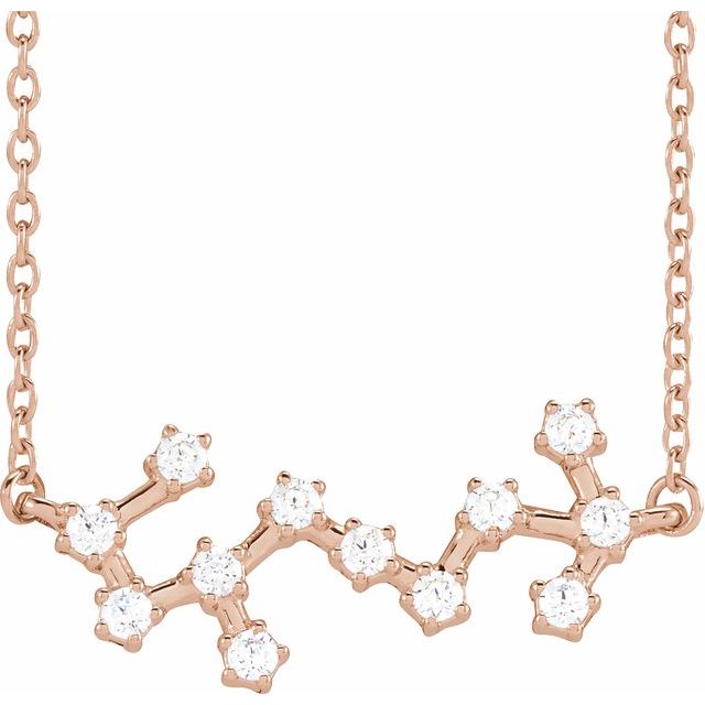 14K Rose Gold 1/4 CTW Natural Diamond Scorpio 16-18" Necklace