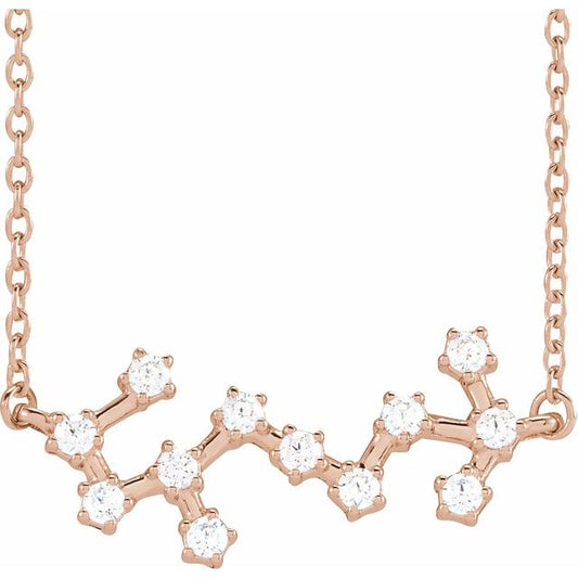14K Rose Gold 1/4 CTW Natural Diamond Scorpio 16-18" Necklace