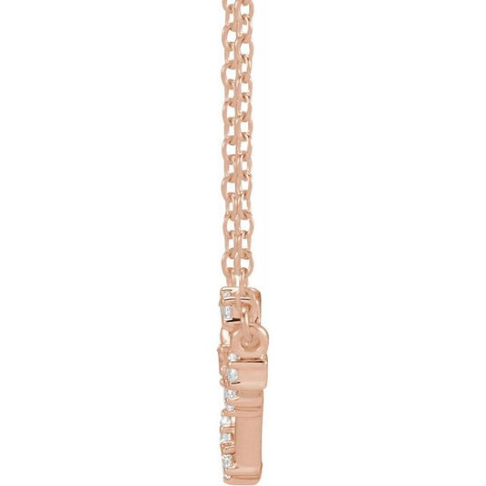 14K Rose Gold 1/8 CTW Natural Diamond Cancer 16-18" Necklace