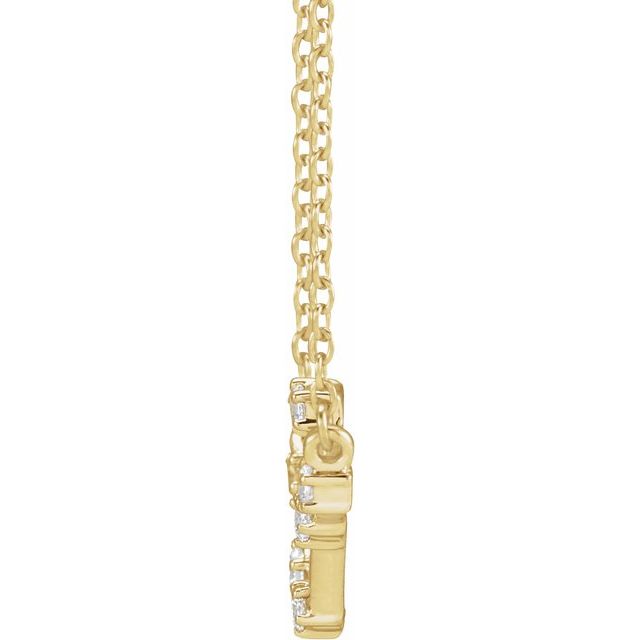 14K Yellow Gold 1/8 CTW Natural Diamond Cancer 16-18" Necklace