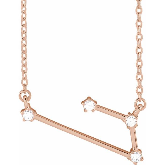 14K Rose Gold .08 CTW Natural Diamond Aries 16-18" Necklace