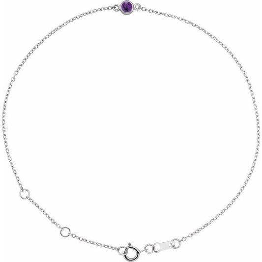 Platinum Natural Amethyst Bracelet