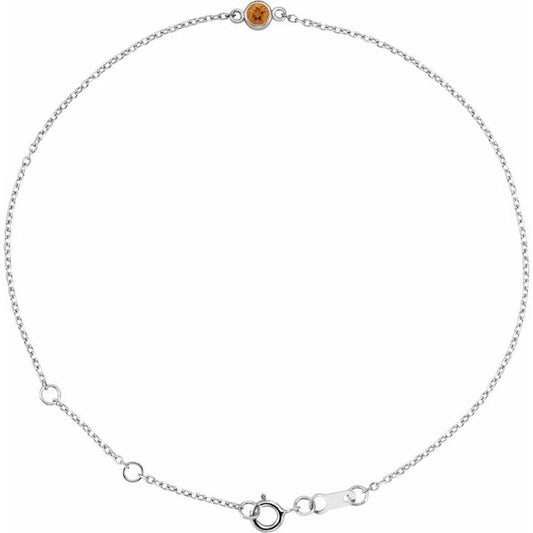 Platinum Natural Citrine Bracelet
