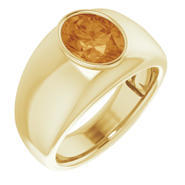 Men's 10K Yellow Gold Citrine Emerald Cut Ring – Custom Made