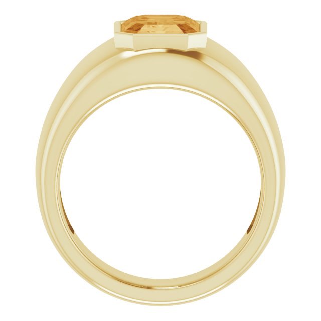 Men's 10K Yellow Gold Citrine Emerald Cut Ring – Custom Made