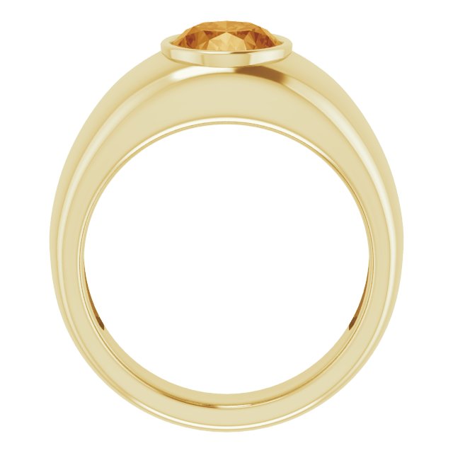 Men's 10K Yellow Gold Citrine Emerald Cut Ring – Custom Made