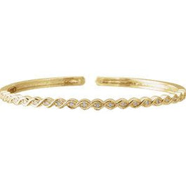 14K Yellow Gold 1/6 CTW Diamond Stackable Bangle Bracelet - Pranic Lifestyle