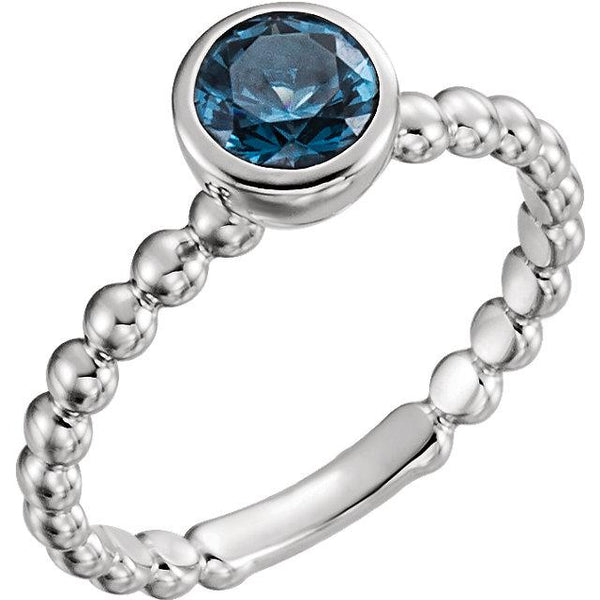 Sterling Silver Blue Sapphire Stackable Family Ring - Pranic Lifestyle