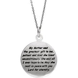 Sterling Silver Loss of a Mother 18" Necklace - Pranic Lifestyle