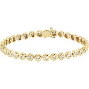 14K Yellow Gold 2 CTW Diamond Line 7.25" Bracelet - Pranic Lifestyle
