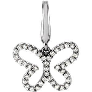 Butterfly Charm - 14K White Gold - Pranic Lifestyle