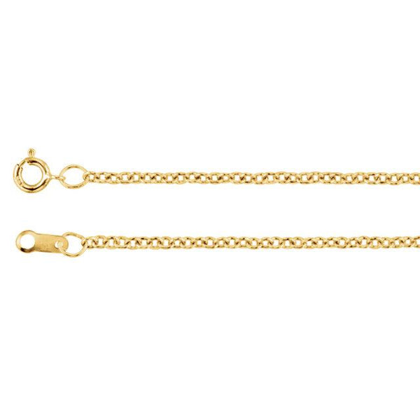 18K Yellow Gold 1.5 mm Solid Cable 20" Chain - Pranic Lifestyle