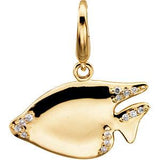 14K Yellow Gold .07 CTW Diamond Sunfish Charm - Pranic Lifestyle