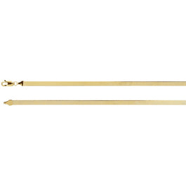 14K Yellow Gold 3.8 mm Solid Flexible Herringbone 7" Chain - Pranic Lifestyle