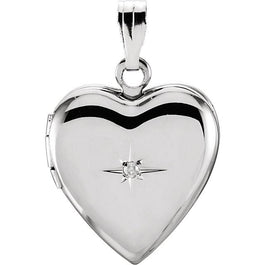 Sterling Silver .01 CTW Diamond Heart Locket - Pranic Lifestyle