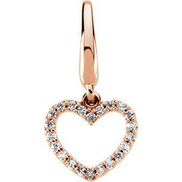 14K Rose Gold 1/8 CTW Diamond Heart Charm - Pranic Lifestyle