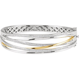 14K White & Yellow Gold 1 CTW Diamond 8" Bracelet - Pranic Lifestyle
