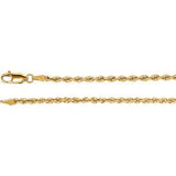 14K Gold 2.5 mm Rope 7" Chain - Pranic Lifestyle