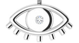 Evil Eye Charm/Pendant Sterling Silver .02 CT Natural Diamond