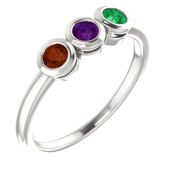 Sterling Silver 3-Stone Family Ring Mounting - Pranic Lifestyle