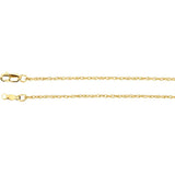 10K Gold 1.25 mm Rope 16" Chain - Pranic Lifestyle
