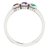 Sterling Silver 3-Stone Family Ring Mounting - Pranic Lifestyle