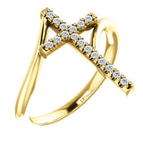 Platinum 1/8 CTW Diamond Cross Ring - Pranic Lifestyle