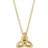 14K White Gold Celtic-Inspired Trinity 16-18" Necklace - Pranic Lifestyle