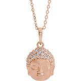 Platinum 1/8 CTW Diamond Buddha 16-18" Necklace - Pranic Lifestyle