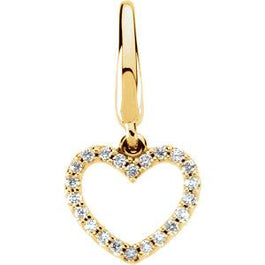 14K Yellow Gold 1/8 CTW Diamond Heart Charm - Pranic Lifestyle