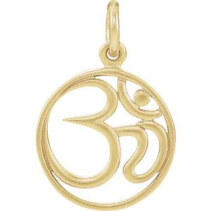 Sterling Silver Plated with 24K Gold Ohm Charm - Pranic Lifestyle