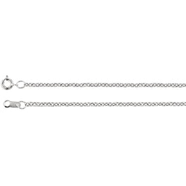 18K White Gold 1.5 mm Solid Cable 18" Chain - Pranic Lifestyle