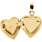14K Yellow Gold 0.005 CT Diamond Heart Shaped Locket - Pranic Lifestyle